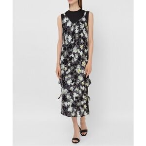 NWT Deveaux NY Cecil Layered Floral Print Silk Dress size 6